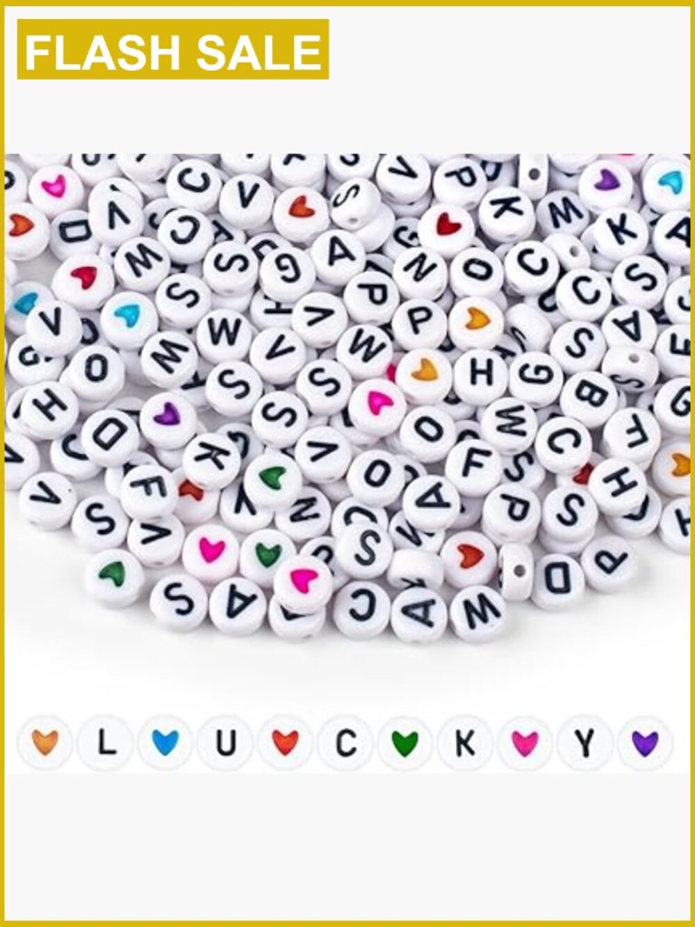 1000PCS Letter Beads for Jewelry Making, Acrylic Round Beads for DIY Bracelets